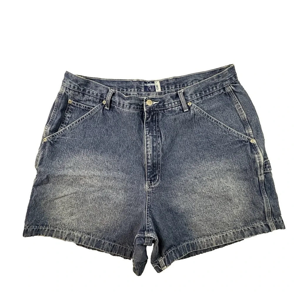 Venezia Jeans Women's 20 (37.5x5.25) Blue Denim Carpenter Shorts Plus Size Y2K